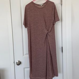 Mauve knitted waist dress